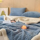 Langsha blanket winter thickened plus velvet sherpa double-layer blanket nap small blanket office single coral velvet blanket noble blue double-layer thickened/warm at the touch/shedding package double blanket 200x230cm_weight about 4.6Jin Jin equals 0.5kg