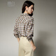Late White New Product 2025 Autumn Lapel Fashion Top Simple Elegant Elegant Temperament Versatile Shirt Women Brown S