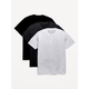 OLD NAVY Old Navy men's T-shirt short-sleeved 3-piece half-sleeved Henry collar cotton bottoming shirt home wear soft American version Black/Gray/White black and white gray L suitable for bust 112-117cm