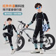 I.KARNOW children's sportswear, boys' tight-fitting quick-drying clothing, basketball track and field training clothing, big children's skiing and cycling clothing base set 27516 black and blue, sweat-wicking, quick-drying, warm and cold-proof 130/140 Recommended height 125-145cm