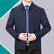 SEVEN 7 Seven brand men's jacket mulberry silk spring and autumn middle-aged dad wear business casual executive lapel iron-free jacket dark blue lapel L 175/92A