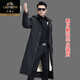 Classic car winter knee-high sheepskin coat original ecological sheepskin one-piece hooded casual party jacket for middle-aged and elderly people black 2XL 140-160Jin Jin equals 0.5 kg