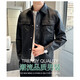 2025 Spring and Autumn New High-end Leather Jacket Men's Outdoor Leather Jacket Casual Fashion Windproof and Anti-stain Jacket Men Black XL 125-140Jin Jin equals 0.5 kg