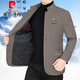 Pierre Cardin high-end woolen jacket men's spring and autumn new business casual stand-up collar tunic daddy top 5206F coffee color and cotton XL 180 suitable for 135--155Jin Jin equals 0.5 kg