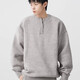American retro Henry collar sweater for men and women, autumn trendy brand, loose off-shoulder casual sweater, lazy and versatile top, dark gray, regular, high quality, XL, recommended 125-140Jin Jin equals 0.5 kg