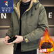 Woodpecker Autumn and Winter Cotton Thickened Jacket Men's Youth Cotton Clothes Casual Hooded Workwear Windproof Jacket Men's 10602/8001 Gray Green Thickened L (Recommended 100-120Jin Jin equals 0.5 kg)