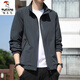 Woodpecker Jacket Men's 2025 Autumn and Winter Loose Business Casual Versatile Jacket Men's Teen Trendy Jacket Jacket Men's Dark Gray XL Recommended 130-150Jin Jin equals 0.5 kg