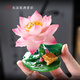 Tuojin color-changing tea pet ornaments can raise creative lotus golden toad tea play tea table tea table kung fu tea set accessories decoration golden toad play dew-gift box