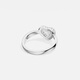 APM Monaco New Product Love Ring Silver White Pavé Heart Shape Design Simple Hand Jewelry Gift Silver White Size 54