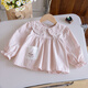Shanou 2026 spring and autumn new style girls' doll shirt children's long-sleeved top baby pullover princess shirt TXY pink 100