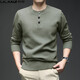 LILANZ Men's Wool Sweater Henley Neck Wool Sweater Autumn and Winter Thickened Casual Men's Round Neck Sweater Wool Sweater Black M 165 (100120Jin Jin is equal to 0.5 kg