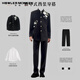 Sound Monkey suit jacket men's new Chinese embroidery retro Tang suit Chinese style Chinese tunic suit engagement wedding suit men black suit + stand-up collar shirt white + black trousers three-piece suit XL