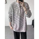 POUM sweater men's autumn and winter new mohair lazy style sweater Henry collar bottoming fir couple coat top CQS-3339 Gray XL