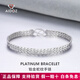 Aido Diamond Platinum Bracelet Men's PT950 Platinum Atmosphere Snakeskin Pattern Turned Keel Strap Chain Weight 15.12g Length 19cm Thick 5.4mm