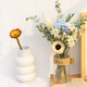 High-end dried flower bouquet, real flowers, immortal flowers, living room decorations, coffee table, entrance hall, bedroom, light luxury decoration, simple setting sun, broken dreams + leather vase