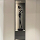 Sculpture art character shape vertical ornaments slender light luxury high-end living room entrance crafts niche minimalist accessories cool black-small (80cm high)