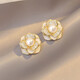 S925 Silver Needle French Camellia Stud Earrings Feeling Flower Pearl Earrings Women's 2025 New Style Earrings Main Image