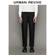 UR2025 new winter men's trendy embroidered elastic waist drawstring cotton straight pants UUV650054 black 29