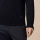 Ordos 1980 Pure Cashmere Round Neck Cable Comfort Cashmere Sweater Men's Commuting Warm Knitted Sweater Autumn and Winter Pure Black 2XL 185/104A