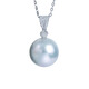 Zhou Taisheng's strong light pearl necklace is light and luxurious, the small light bulb is round, natural single diamond pendant, clavicle chain, Australian white, elegant and gentle, silver