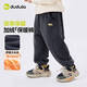 Dudujia boys' pants, autumn and winter velvet children's trousers, winter baby winter casual pants, girls' sweatpants, light gray 110