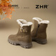 ZHR snow boots for women 2025 new winter plus velvet thickened foreign style small short boots for women versatile women's boots K378B brown 38