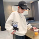 Boys' Autumn Trendy Brand Sweaters 2024 New Children's Spring and Autumn Tops Medium and Large Children's Autumn Bottoming Shirts Fashionable White 120 120cm