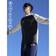 LI NING Li Ning Henry Collar Long Sleeve Antique Splicing Heavy Waffle American Casual Sports Bottoming Knitted Sweater Waffle Long Sleeve ATIME Embroidered Gray Blue M _160-170cm85-125Jin Jin is equal to 0.5 kg