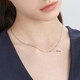Chow Sang Sang white 18K gold water ripple necklace plain chain clavicle chain for women 03818N18KW 40 cm