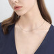 Chow Sang Sang white 18K gold water ripple necklace plain chain clavicle chain for women 03818N18KW 40 cm