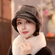 New ear protection hat for women in autumn and winter, versatile British retro octagonal hat, warm ear protection mother hat, fashionable and stylish, golden sand color, one size fits all 50-62cm