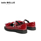 Belle Princess Style Comfortable Leather Shoes Girls 24 Spring New Mall Same Style Mary Jane Shoes A5119A84 Burgundy 30