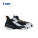 Jordan QIAODAN boys basketball shoes wear-resistant 2026 spring new children's anti-slip sports shoes training boots for older children black/silver 35