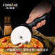 FOR BAKE Bread Knife Pizza Wheel Knife Shortening Wheel Pizza Hob Cutter Pizza Pizza Knife Stainless Steel Black