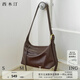 Ximuting Toffee Nuonuo first-layer cowhide tote bag large capacity new crossbody bag Christmas gift brown