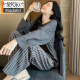 Pijama modal para mujeres en primavera y otoño algodón puro manga larga internet estilo de celebridades otoño 2024 nueva ropa a rayas para ropa exterior 9719 mujeres m