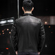 Fat Donglai Supermarket purchasing Haining first-layer waxed cowhide leather jacket men's leather jacket autumn and winter lapel workwear same style black L suitable for 110-125Jin Jin equals 0.5 kg