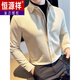Hengyuanxiang sweater shirt fake two-piece men's autumn and winter men's clothing 2025 new woolen warm zipper long-sleeved shirt jacket black M