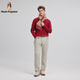 Hush Puppies soft and light men's autumn and winter simple warm and comfortable pullover cardigan red L