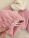 BALA suitable for girls wool sweatshirt suit winter children baby girl thickened sweatpants fashion pink 90cm