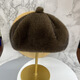 Changyin 2024 Mink Fur Beret Pumpkin Hat Fashionable Thickened Winter Versatile Winter Furry Warm Adult Milk Tea Color One Size