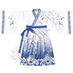 Children's Hanfu, Boys' Chinese School Uniforms, Girls' Ancient Costumes, Children's Clothes, Chinese Style Tang Suit, Three-Character Sutra Opening Ceremony Performance Costumes, Blue and White Porcelain Men's Style, Free Three-Character Sutra 180 cm