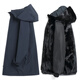 CHEVALPES international first-line brand mid-length new style parka for men with mink whole mink liner fur integrated hooded fur mink navy blue black whole mink + rabbit fur sleeves 3XL 185