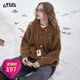 Fairy's Pocket Retro Cable Thick Cardigan Sweater Women's 2025 Winter New Lazy Style Sweet Sweater Caramel Brown M