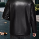 Middle-aged men's leather jacket plus velvet leather jacket men's casual loose large size leather jacket middle-aged and elderly dad wear black plus velvet 2XL