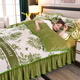 Nanjiren (Nanjiren) Jiangsu Nantong milk velvet four-piece set double-sided velvet new Chinese style French velvet baby velvet coral velvet winter quilt cover milk velvet - Monet Garden high weight thick warm bed skirt style 2.0m four-piece set - quilt cover 220x240cm