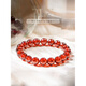 Paper color (Z H I S E) PLSTONE natural crystal Tanzania Fanta stone orange garnet hand-made bracelet gift for women and men, bead master level about 8mm Fanta garnet