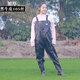 Wading pants, half-length thickened rain pants, waterproof pants, fishing jumpsuit, full-body fish pants, fishing leather fork, wading clothes, wear-resistant, black leather pattern 105 silk (thickened) 40