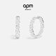 APM Monaco pavé hoop earrings simple jewelry fashion earrings birthday gift for girlfriend silver white