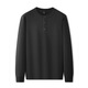 GOLDLION G+ Jinlilai broken code 2026 plus fat plus size men's Henry collar long-sleeved sweater autumn and winter inner striped sweater men's large black 2XL